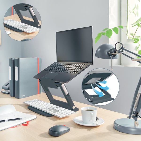 Leitz Ergo bærbar computerstand, grå
