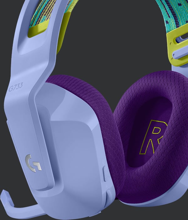 Logitech G733 Lightspeed trådlösa spelhörlurar, lila