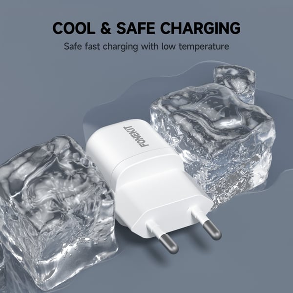 FoneKit Mini 20W -nätadapter, USB-C, vit