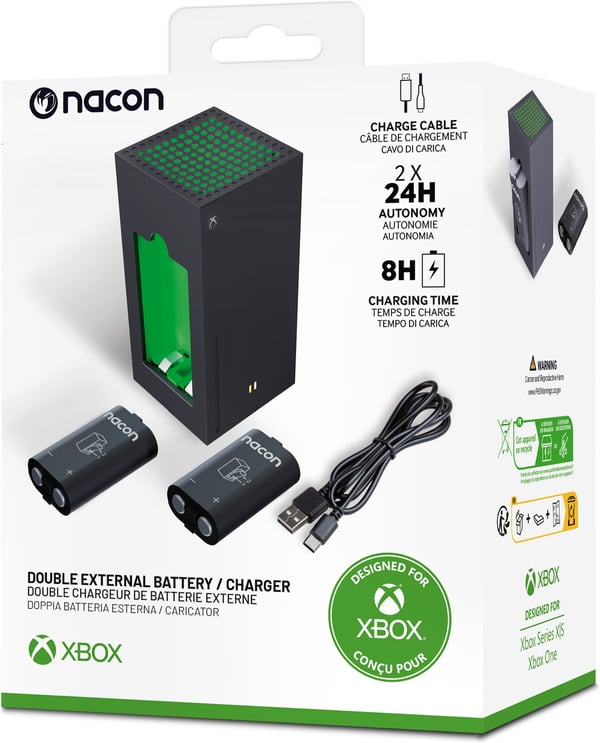 Nacon Double External Battery -batteripakke + oplader, Xbox