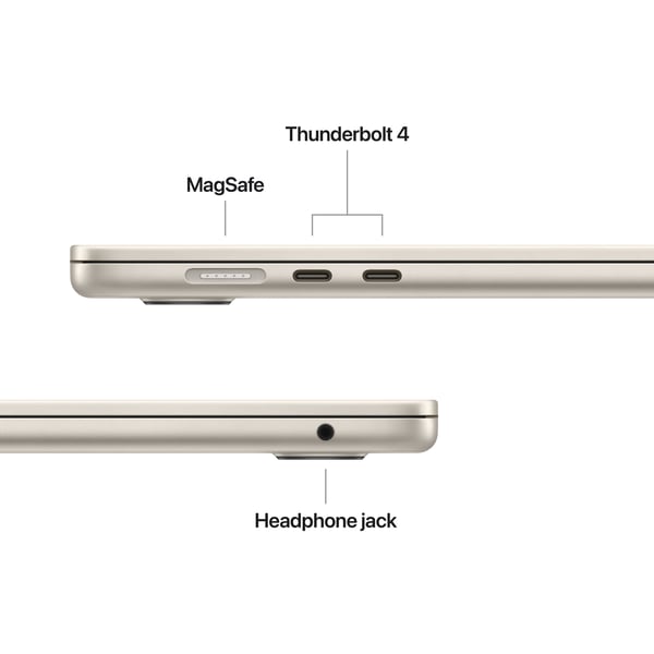 Apple MacBook Air 15" M4 16 GB, 256 GB 2025 - bärbar, stjärnvitt (MW1J3)