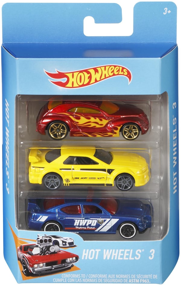Hot Wheels -småbilar, 3 stycken