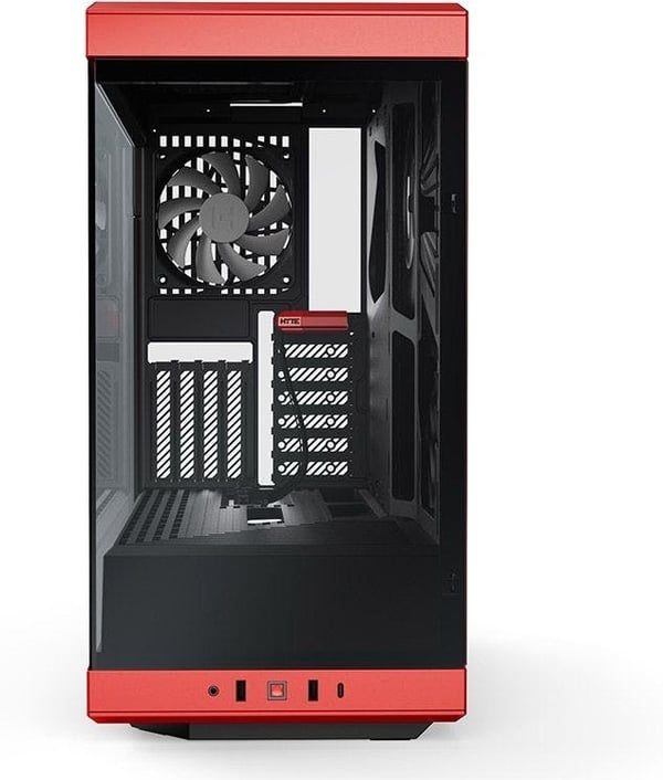 Hyte Y40 Red ATX-chassi med fönster, svart/röd