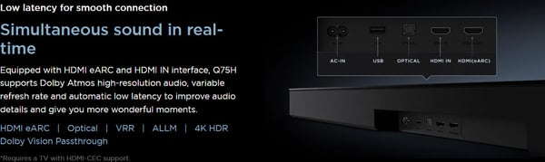 TCL Q75H 5.1.2 Dolby Atmos Soundbar-ljudsystem