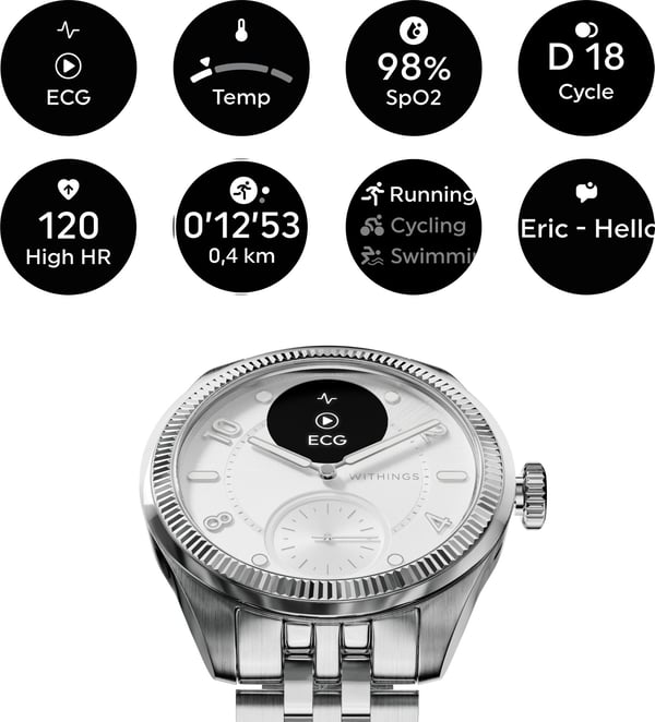 Withings Scanwatch Nova -smartwatch, 42 mm, Brilliant White