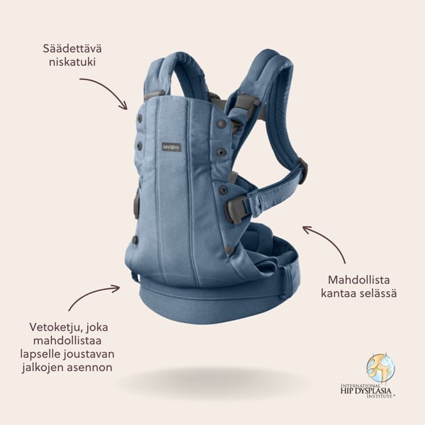 BabyBjörn Harmony Woven Mélange bärsele, blå