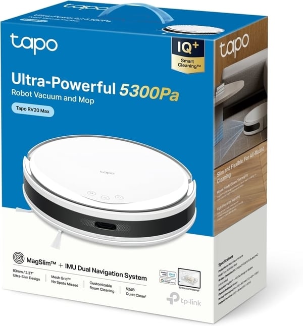 TP-Link Tapo RV20 Max robotdammsugare, vit