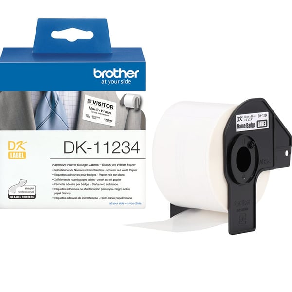 Brotherin DK11234-namnskylt - svart/vit
