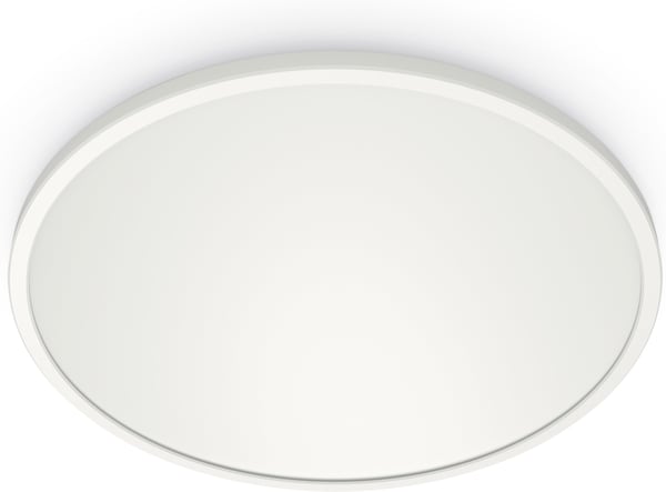 WiZ SuperSlim -loftlampe, rund, hvid, 14 W, justerbar hvid belysning, Wi-Fi