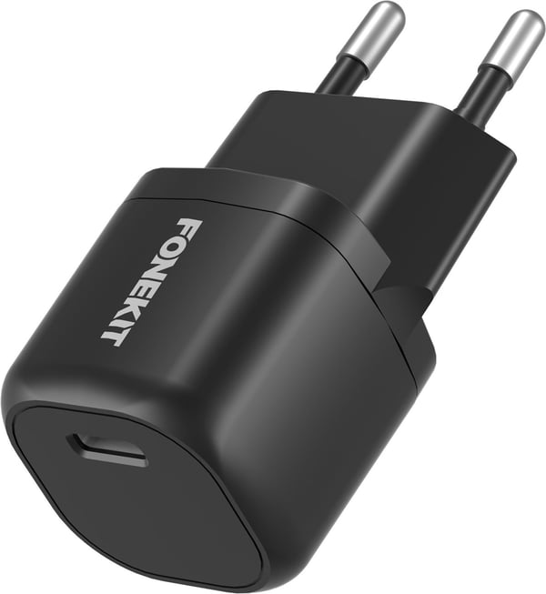 FoneKit Mini 20W laddare, USB-C, svart