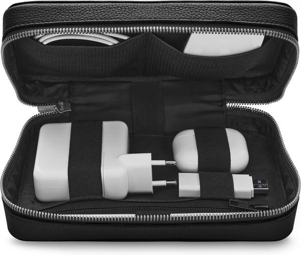 Woolnut Leather Tech Organizer - tilbehørstaske, sort