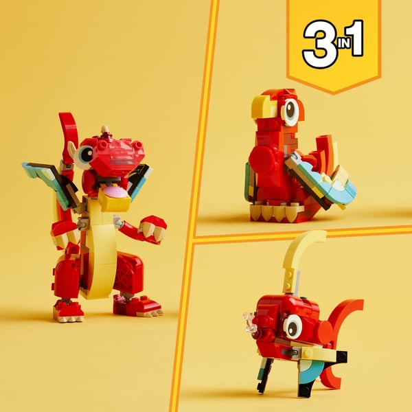 LEGO Creator Röd drake 3-i-1-djurlekset 31145
