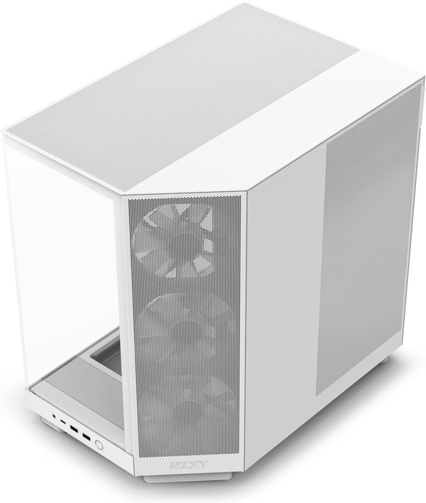NZXT H6 Flow RGB ATX-kabinet med panoramavindue, hvid