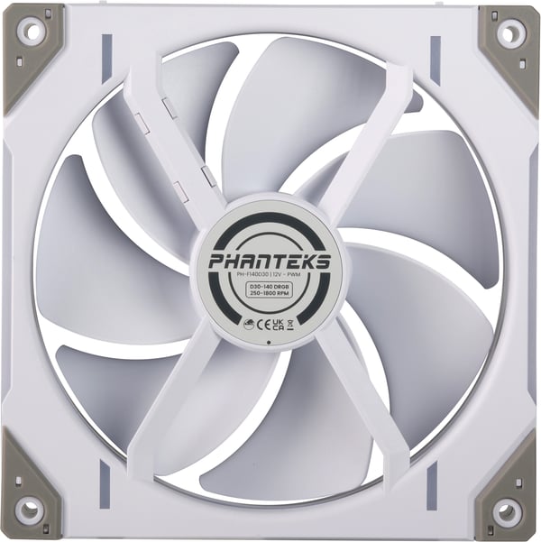Phanteks D30-140 D-RGB PWM-ventilator, hvid, 140 mm