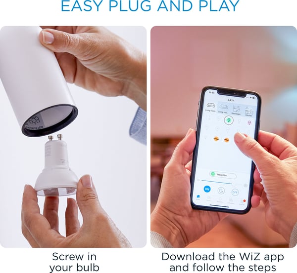 WiZ smart spotlight, GU10, RGBW - alle farver og nuancer af hvidt lys, Wi-Fi, 345 lm