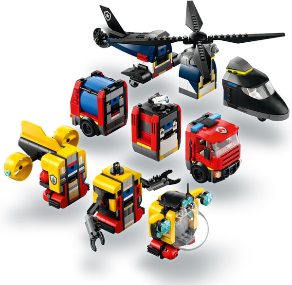 LEGO City 60462 – Helikopter, brandbil og ubåd sammen