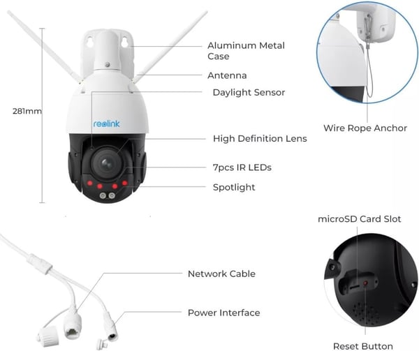 Reolink W840 8MP PTZ Automatisk Sporing AI (RLC-823S1W) overvågningskamera til udendørs og indendørs brug