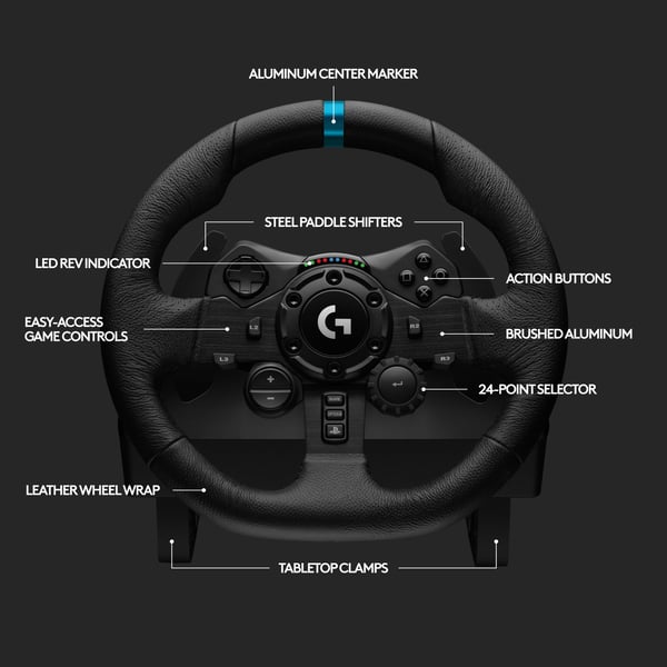 Logitech G923 TRUEFORCE Racing Wheel - ratcontrol og pedaler, PS5/PS4/PC