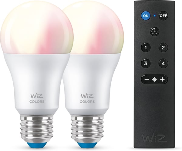 WiZ Smart LED-lampe, 2-pak og fjernbetjening
