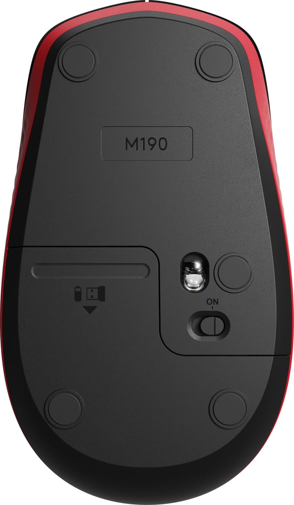 Logitech M190 -trådløs mus, sort/rød