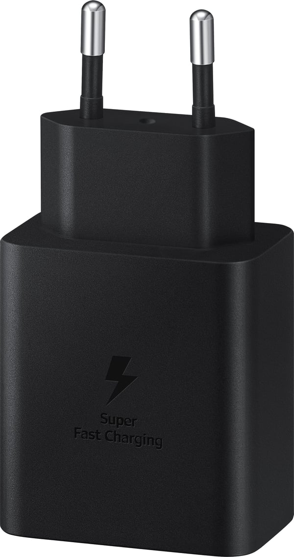 Samsung 45 W hurtigoplader, med USBCkabel, sort.