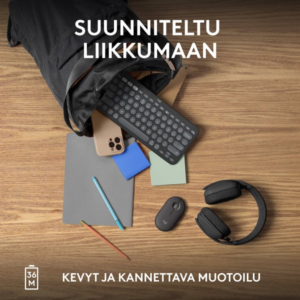 Logitech Pebble Keys 2 K380s tastatur, grå