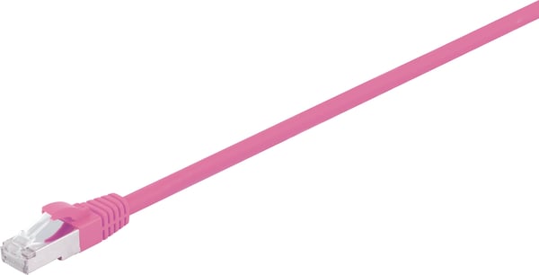 Fuj:tech CAT6A S/FTP-nätverkskabel, 0.5 m, ljusrosa