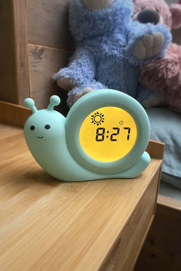Alecto Baby Simon Snail - rytmelærende vækkeur, mintgrøn