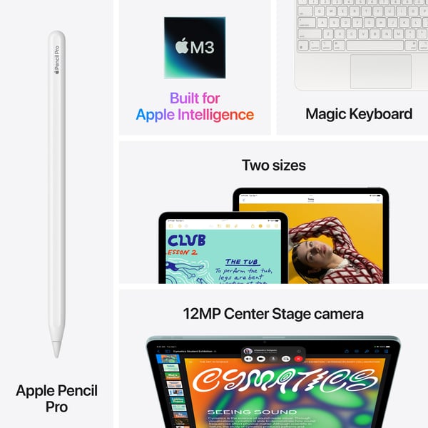 Apple iPad Air 13" M3 128 GB WiFi + 5G 2025, stjärngrå (MCJ14)