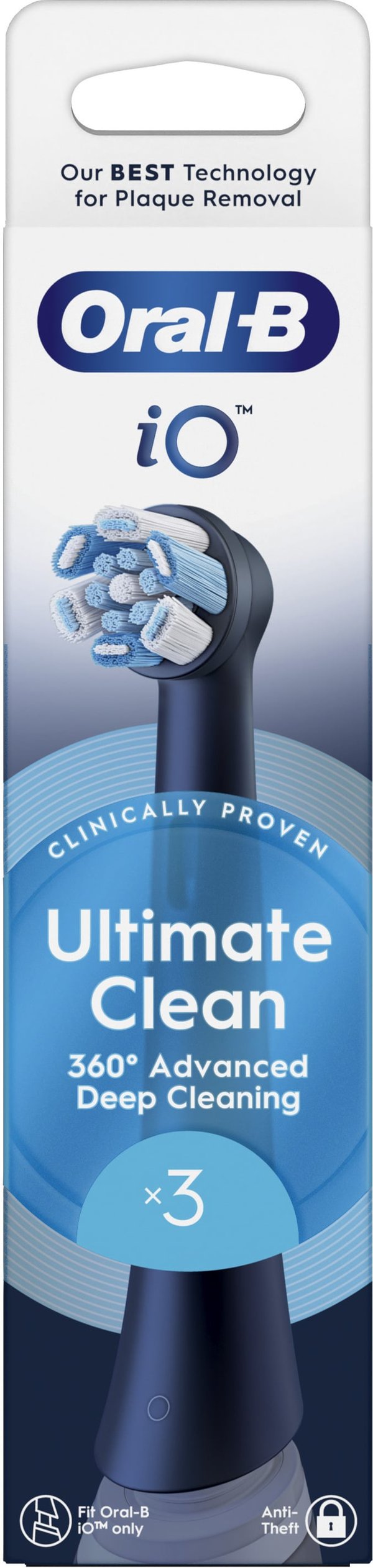 Oral-B iO Ultimate Clean Black reservborstar 3 st, svart