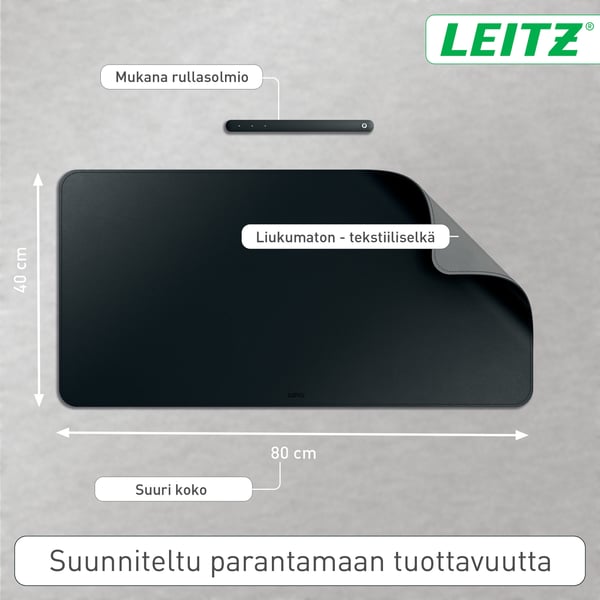 Leitz musmatta, 80 x 40 cm, svart