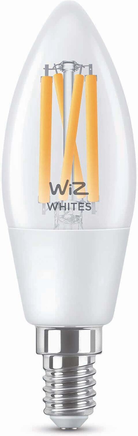 WiZ smartlampe, E14, klart glas, tunable white - hvide lysfarver, Wi-Fi, 2700-6500 K, 470 lm