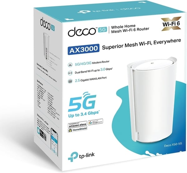 TP-LINK Deco X50-5G Dual Band 5G/4G/3G modem och WiFi6 basstation