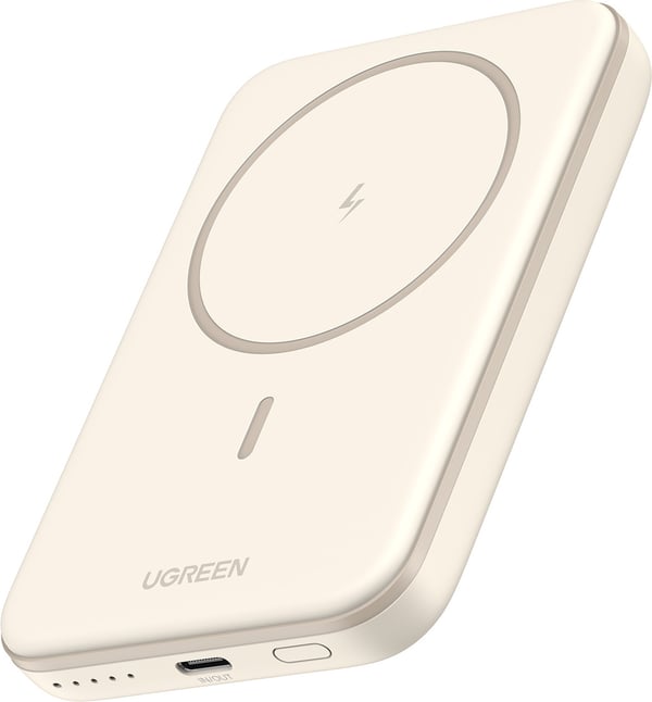 UGREEN Magnetisk Trådløs Power Bank -trådløs nødstrømforsyning, 5000 mAh, beige