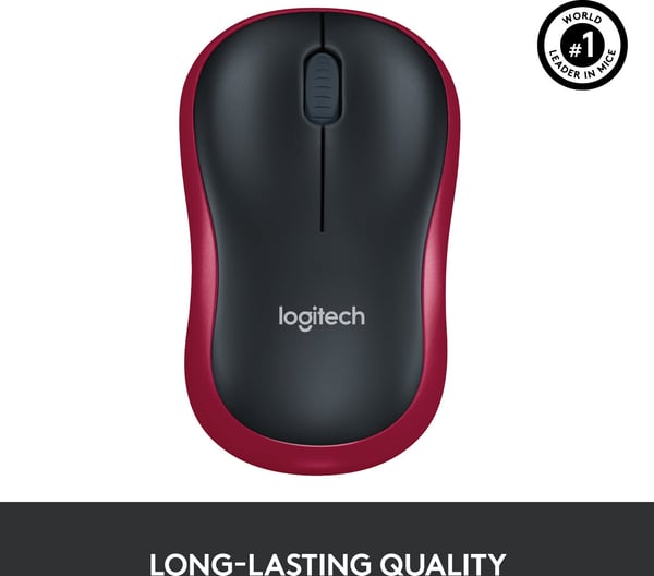 Logitech M185 mus, röd