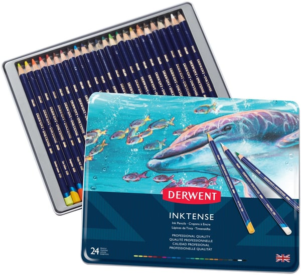 Derwent Inktense - bläckpennor set, 24 pennor