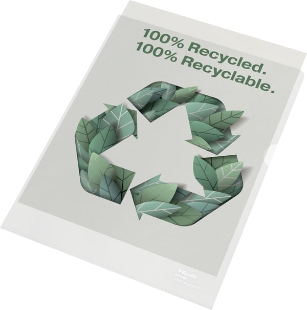 Esselte 100% återvunnen plastficka, A4, 100 mikron