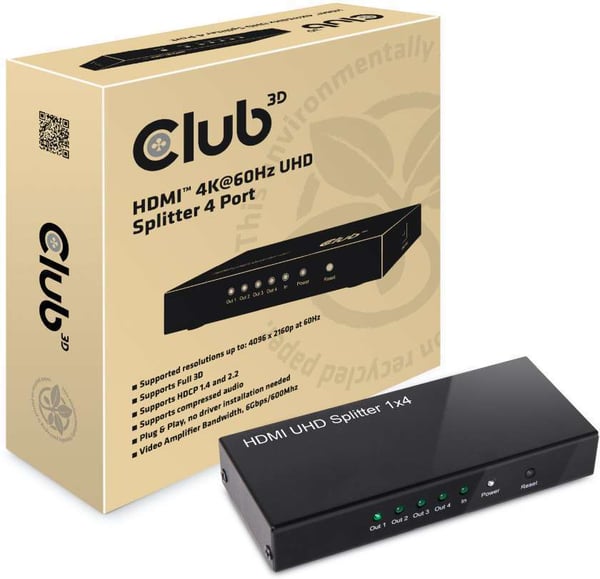 Club 3D HDMI 2.0 UHD Splitter delingsenhed