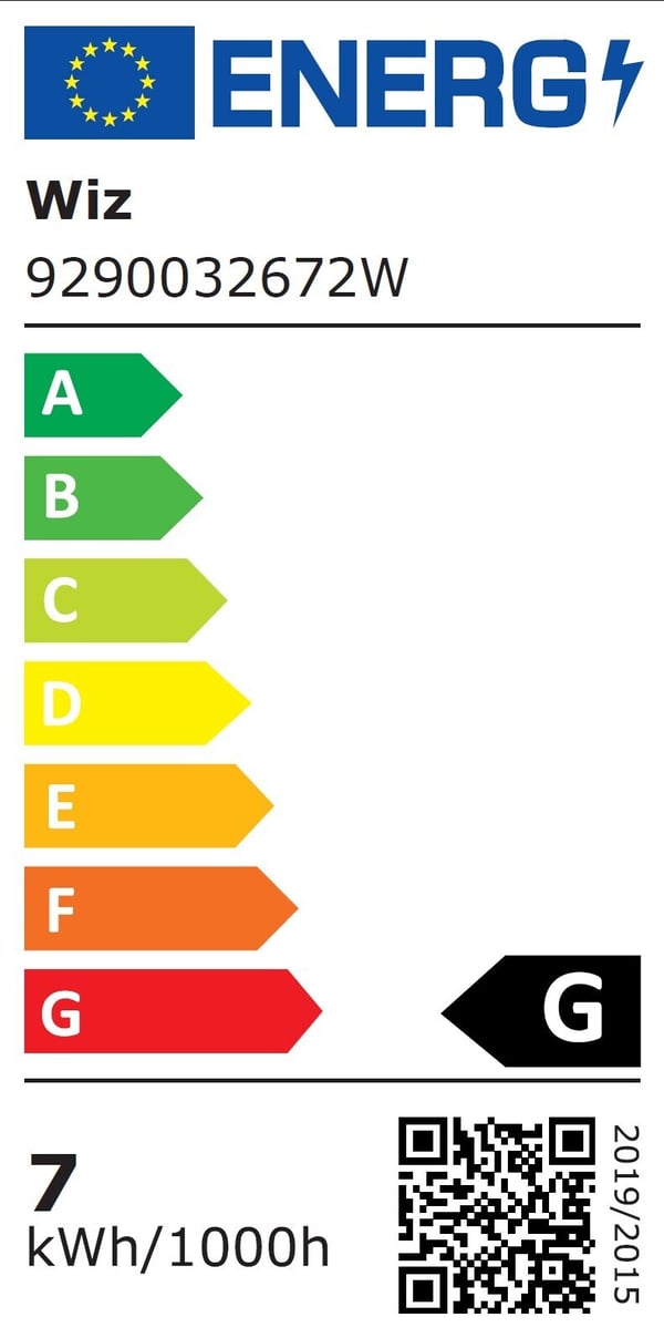 WiZ smartlampe, E27, G95, RGB, Wi-Fi, 2200-6500 K, 470 lm, 1 stk.