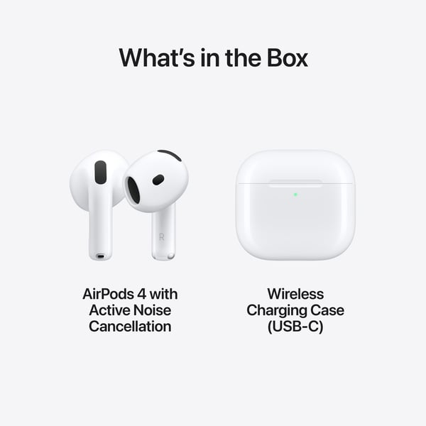 Apple AirPods 4 - trådlösa hörlurar med aktiv brusreducering (MXP93)