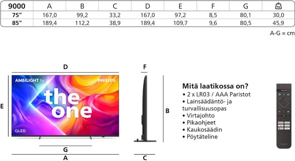 Philips The One 75" PUS9000 – 4K QLED Ambilight-TV