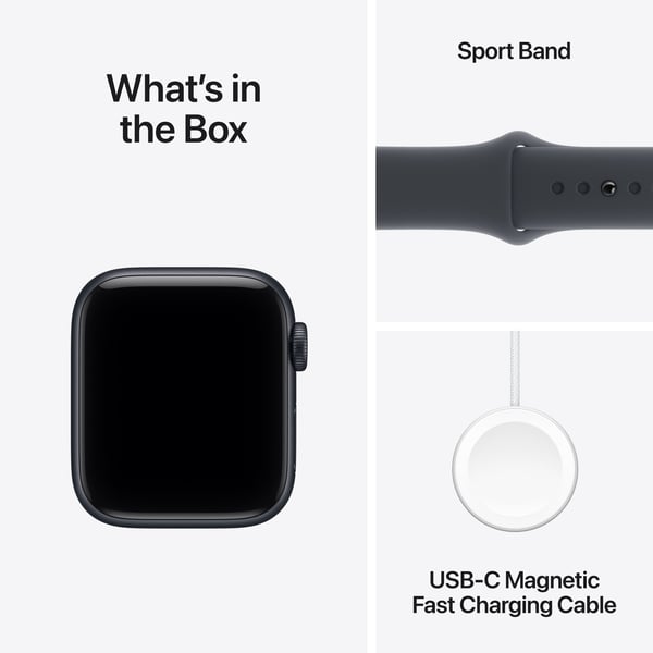 Apple Watch SE 3 (GPS) 40 mm midnatt aluminiumhölje och midnatt sportarmband, S/M