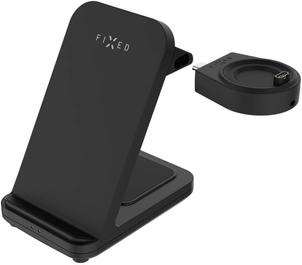 FIXED 3-i-1 trådlös laddningsstation för Garmin-klocka, svart