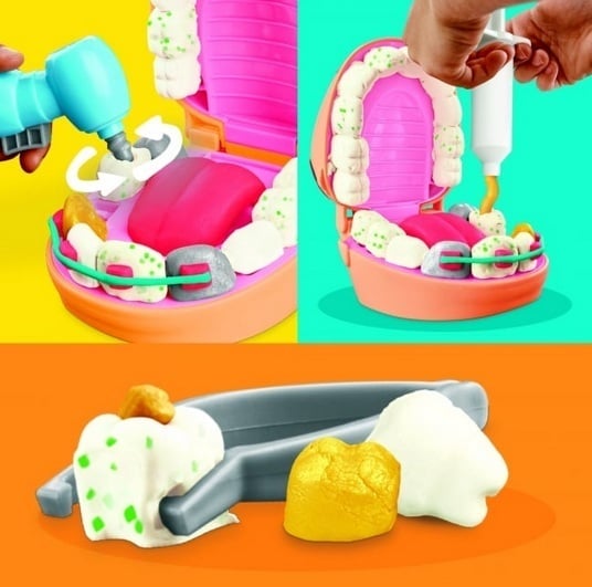 PLAY-DOH Drill N Fill plastmodelvoks tandlægesæt