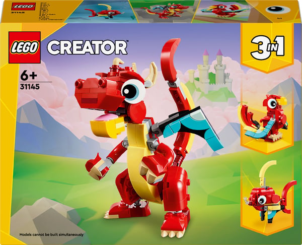 LEGO Creator Röd drake 3-i-1-djurlekset 31145