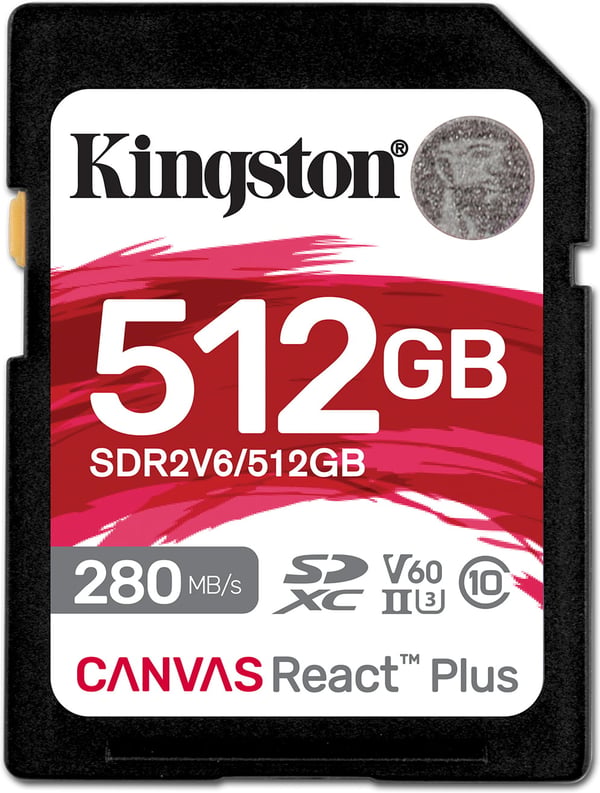 Kingston Canvas React Plus V60 512 GB UHS-II -SDXC-hukommelseskort