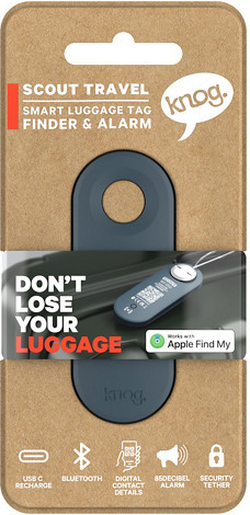 Knog Scout Travel tyverialarm og lokator, Apple iOS, blå