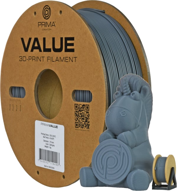 PrimaValue ABS-filament för 3D-skrivare, 1,75 mm, mörkgrå