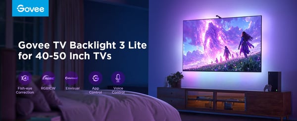 Govee TV-baggrundsbelysning 3 Lite LED-strips, til 40 - 50" TV-apparater