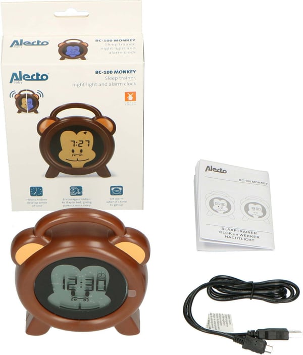 Alecto Baby Monkey - rytmelærer vækkeur, digitalt